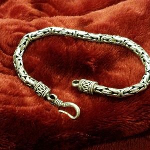 Sterling Silver~Balinese 925 Hook Closure Bracelet